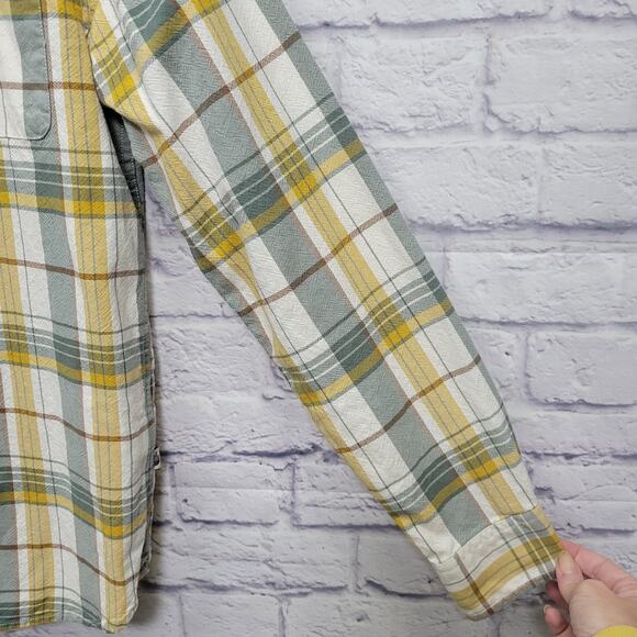 The North Face Hayden Pass Button Shirt Mens S Yellow Gray Plaid 100% Cotton - Picture 3 of 8